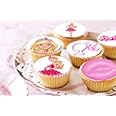 Anglesit 24 x Pre-Cut Pink Girl 5 Edible Stand up Wafer/Rice Paper Cupcake Cake Toppers Birthday Party Decorations