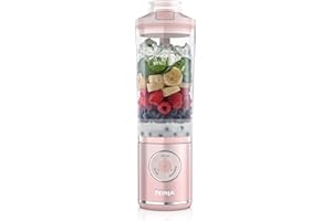 ‎NINJA Ninja Blast Max Blender przenośny, 570 ml, akumulatorowy, kubek do blendowania i szczelna pokrywka, 3 funkcje blendowania, smoothie, koktajle proteinowe, lód i mrożone owoce, brudny róż, BC251EUPK