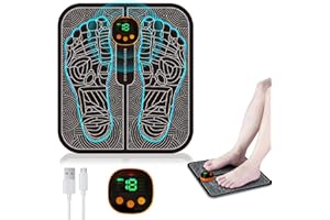 LEMENG EMS masajeador de pies, Plegable y Portátil Masajeador Eléctrico de Pies con 8 Modos de Masaje y 19 Niveles de Intensidad, Con mando a distancia, para Circulación Sanguínea Alivio del Dolor Muscular