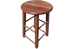 OKAFFAREFATTO DI ZIMBARDI COSTANZA OKAFFAREFATTO MADDALONI Sgabello Sedia Rotondo in Legno Noce Scuro H CM 47 Pub Bar Ristorante Nuovo già Montato