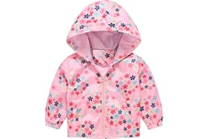 riou Giacca Impermeabile Bambina Ragazza Antipioggia Cappotto con Cappuccio e Zip Bambini Leggero Apertura Antivento Giacche a Vento Autunno Giacca da Trekking Softshell Giubbino Primavera 1-6 Anni