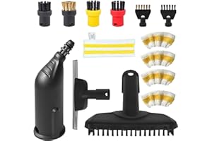 BEKASA 14 Stück Zubehör für Kärcher Dampfreiniger SC1 SC2 SC3 SC4 SC5 SC7, 4 Rundbürste, 2 Fugenbürsten,Gebogene Düse,Handdampfbürste,Fensterabzieher, Mikrofasertuch, Dampfreiniger Ersatzteile
