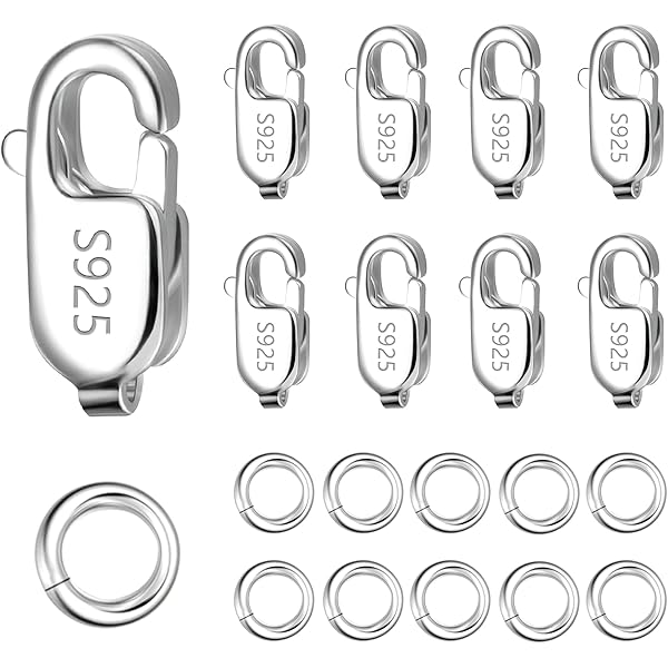COYUN Kettenverschlüsse 20 Stück - Federverschlüsse Silber Für Schmuck DIY