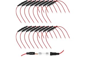 COMIOKE AGC Portafusibile, Portafusibile 5x20, 16 Pezzi Portafusibile AGC, Portafusibili, Porta Fusibile, Rubacorrente Fusibili, Fuse Holder, Porta Fusibili Barca, 5 × 20 mm 32 V 20 A AGC Portafusibili