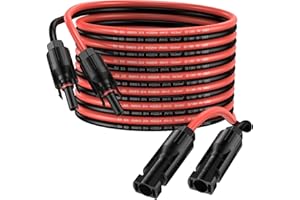 Proster Solar Panel Cable - 5m/16ft 12AWG 4mm² Solar Extension Cable IP68 Waterproof with Female and Male Connectors Solar Panel Connector Wires(5m Red + 5m Black)
