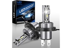 AUXIRACER H4 LED, Lampadina h4 80 W, 6500 K, 12 V, bianco freddo, lampadina LED H4, IP68, impermeabile, H4, lampadina per fari auto, lampadine di ricambio per lampade alogene e kit xeno, 2 lampadine