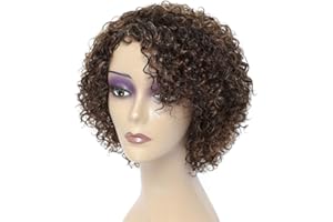 Morichy Perruque Femme Naturelle Courte de Cheveux Humains Bouclés Brésiliens Perruque Cheveux Humain Frisés pour les femmes noires(P4/30)