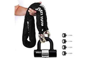BIGLUFU Chaîne antivol de vélo en acier spécial, chaîne ronde de 15 mm d'épaisseur, niveau de sécurité 10, pour vélo, moto, scooter