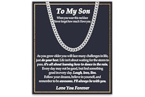 YBISNAIRE Gifts for Boys Mens Cuban Chain, Happy Birthday Christmas Son Gifts from Mum, Cool Mens Chain Jewellery Gift Necklace Graduation Presents