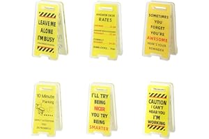 lasuroa 6 Stück Lustige Schreibtischschilder, Mini Acryl Warnschilder Bürodeko Humor Geschenk für Kollegen und Bürobedarf