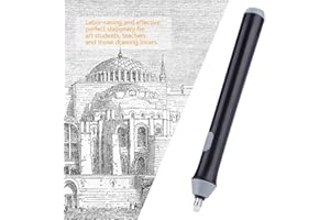 AKOZON Precyzyjna Gumka do Ołówka, Tenwin Electric Gumka do Rysowania na Baterie z 22 Wkładami (czarny) Elektryczny Ołówek Automatyczny (Czarny)