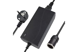 WEISHUO Adattatore 220V 12V Accendisigari Presa Corrente AC a DC Adattatore Trasformatore 220V a 12V 6A 72W Alimentatore Convertitore Accendisigari per Aspirapolvere, Pompa Aria, Frigorifero Auto