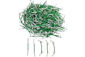 AESTUSTHERI 100 Pcs Treasury Tags - 45mm Paper Tags Fasteners with Plastic Ends - for Securing Loose Punched Paper & Documents (Green)
