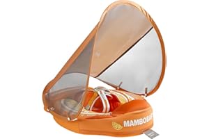 HECCEI Koło do pływania dla niemowląt, z daszkiem przeciwsłonecznym, miękkie i przyjazne dla skóry, pomoc w pływaniu dla dzieci w wieku od 3 miesięcy do 24 miesięcy