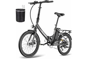 Fafrees Bicicletta elettrica F20 LIGHT, bici da città elettrica pieghevole da 20 pollici, motore da 250 W, batteria da 16,75 Ah, e-bike a 7 velocità per donna, autonomia 110 km