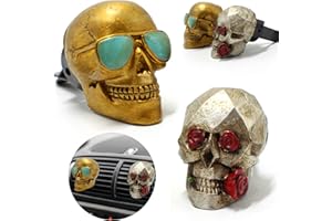 PMELCXD Adorno de cráneo de ventilación de coche 2P, accesorios de aromaterapia con salida de aire, accesorios de interior de coche, decoración de aromaterapia