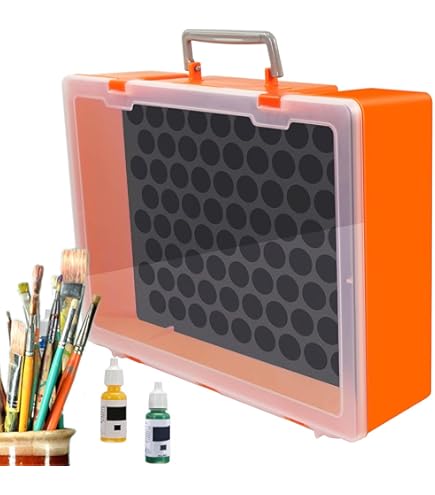 Bucasso Houten Model Verf Organisator, verfrek met MDF-materiaal voor 35 verfflessen, Craft verf houder geschikt voor Tamiya/Vallejo/Citadel, GK11
