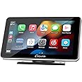Carpuride Wireless Carplay & Android Auto,7 Inch Full HD Touch Screen Portable Car Radio Receiver,Car Stereo with Mirror Link, Bluetooth, Dash or Windshield Mounted
