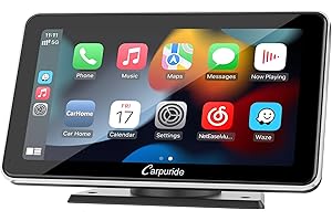 Carpuride Wireless Apple Carplay & Android Auto,7 Inch Full HD Touch Screen Portable Car Radio Receiver,Car Stereo with Mirror Link, Google, Bluetooth, Dash or Windshield Mounted