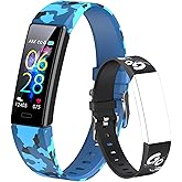 Dwfit Fitness tracker per bambini, ragazze, ragazzi, adolescenti, impermeabile IP68, contapassi, cardiofrequenzimetro, monito