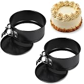Zocipro 2 Pieces Removable Cake Mould 12 cm, Non-Stick and Round | Mini Molds for Cake, Cheese Cake and Pastry (Black)