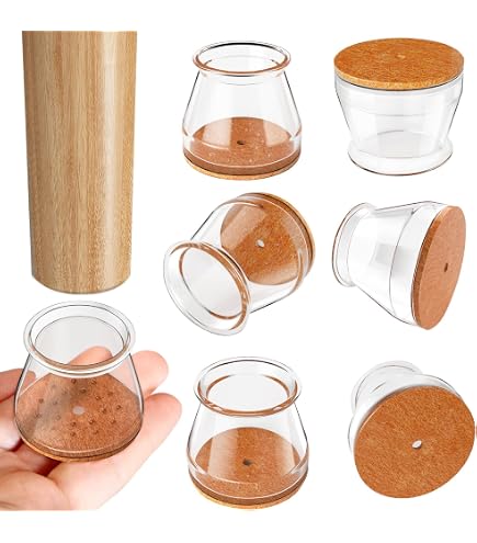 32 Gommini Universali Per Sedie In Silicone E Feltro – Antigraffio E Antirumore Per Gambe Tonde (32–46 Mm) E Quadrate (22–36 Mm)
