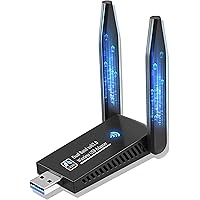 1300Mbps Dual Band Chiavetta Wifi USB 3.0 per PC Fisso, 5Ghz 2.4Ghz 5dbi Alto Guadagno 2 Antenna, Plug and Play, per Windows 