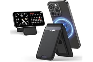 LULULOOK Cartera magnética, Compatible Cartera mag-Safe,Piel de Grano Completo Carteras magnética para Tarjetas,para iPhone Series 17/16/15/14/13/12,NO para 13/12 Mini,3 Soportes para Tarjetas(Negro)