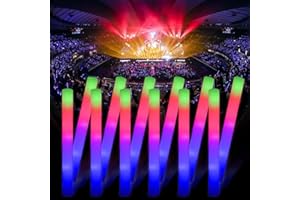 YQXTOOEL 102pcs Giant Glow Foam Sticks,Light up Batons,Foam Glow Sticks for Wedding,3 Multi-modes Color Flashing Wand for Party Supplies Kids Party,Birthday,Weddings,Gifts for Kids