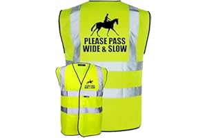 CORPORATE TOGS Equine Hi-Vis Please Pass Wide and Slow Horse Equestrian Safety Yellow Vest