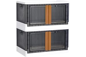 StarryTiger 2 Piezas 72L Contenedores de Almacenamiento con Tapas - Organizador de Armario Plegable, Contenedores de Almacenamiento para Ropa, Juguetes, Libros