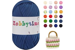 Naturezhen 5 Pezzi Fettuccia per Borse a Uncinetto, 500g Filato Maglieria Filato Grosso 3mm per Ferri e Uncinetto, Fai da Te, Decorazioni, Artigianato, Borse Coperte Scarpe (Blu nebbia)