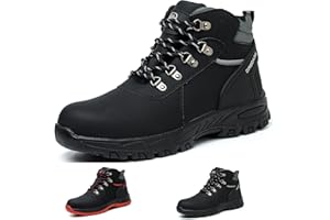 Gainsera Safety Boots Men Women Lightweight Work Boots with Steel Toe Breathable Safety Shoes Trainers Puncture Proof Comfy Work Shoes