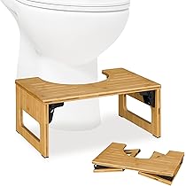 Bambus Toilettenhocker Verstellbar 7-9 Zoll - Ergonomischer Klohocker Faltbar