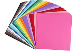 UNCLE PAUL Cartoncino Colorato 12" x 12" - 60 Fogli 20 Colori 180gsm 65lb 30,5×30,5cm per Creazione Carte, Progetti Scolastici, Materiale Artistico UAP10MX60