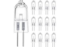 LedWekei Lampadine alogene G4, lampadina a capsula trasparente da 6 V 20 W, lampadina a capsula trasparente a 2 pin, lampadine dimmerabili a luce bianca calda 2700 K (confezione da 12)