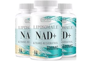COUTIHOT Supplément liposomal de NAD+ avec trans-resvératrol 800mg par portion - Absorption élevée - 60 capsules molles végétales - Anti-âge, soutien cognitif & énergétique (3PACK)