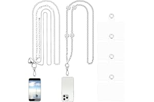 Vspek Tour de Cou Telephone, Lot de Universal Cordon Telephone Portable Collier de Longe Compatibles avec Plupart des Smartphones, pour Cou et Poignet, avec inserts de remplacement…