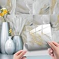 HORIWE Marble Tile Stickers Vintage Floor Wall Decal Sticker Adhesive Tile Art DIY Kitchen Bathroom Backsplash Home Decor PVC Waterproof Oil Proof New 4x4 Inches 20pc