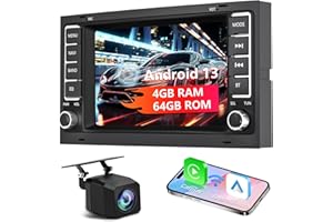 YUANTING Autoradio für VW Touareg 2004-2011，für Transporter 2004-2009，für T5 Multivan 2004-2009 mit Wireless Carplay&Android Auto, 7 Zoll Autoradio mit WiFi/GPS Navigation/Rückfahrkamera/SWC 4G+64G