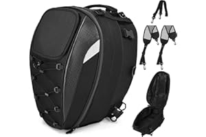 WODHMIEY Bolsa para casco de motocicleta de tela Oxford de 45 L, resistente al agua, mochila de bolsillo de malla elástica con correa para el hombro para motocicleta, guardar guantes, ropa y otros