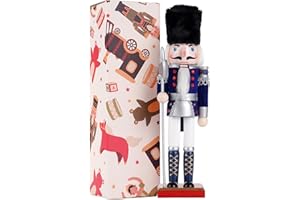 ‎COMBIUBIU COMBIUBIU 30 cm Nussknacker Figuren Holz Nussknacker Soldaten,Traditionelle Weihnachten Nussknacker Figuren Deko aus Kiefernholz für Zuhause Weihnachtsdekoration Weihnachtsschmuck, (blau)