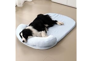 MCPTSN Tapis rafraîchissant pour Chien, Panier Chien Amovible et Lavable, Matelas en Soie Glacée pour Chiens Chats, d'été pour Animaux ﻿ (Bleu, L)