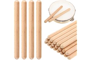 ibasenice Rhythmus-Sticks für Kinder 20 Stück Rhythmus-Sticks aus Holz Musik Lummi-Sticks Klassische Holz Claves Musik-Percussion-Instrument Zubehör für Kinder Erwachsene Musiker Musik Lernspielzeug