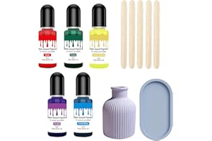 Femnow Farbe für Gießpulver, Gießpulver Farbe, Farbpigmente Gießpulver, 5 Farben Set für Beton Gips, Hochkonzentrierte Farbpigmente für Modellbau, Leicht lösliches Pulver, Betonfarbe Pulver Gipsfarbe