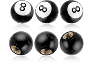JIEYAO Pack of 6 8 Billiard Ball Valve Caps, Universal Valve Stem Covers, Leak-proof Tyre Cap with Copper Core, Duck Tyres, Valve Caps, Car Exterior Accessories for Cars, SUVs, Trucks, Motorcycles