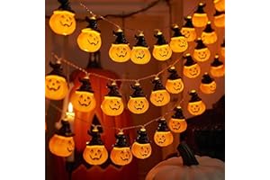 Solihigh Halloween Lights Pumpkin String Lights Battery Powered 3M 20 LED for Halloween Party Decoration Indoor Outdoor Home Festival Decoration