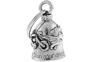 Guardian Bell Campanello da motociclista con scritta "Never Ride Faster Then Your Angel Can Fly Guardian Biker Bell (1), SG_B00H3OC7CA_US, Peltro, Nessuna pietra preziosa
