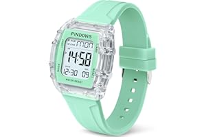 PINIDOUS Mujeres Relojes para Mujeres Reloj para Adolescentes Estudiantes Relojes Deportivos Digitales Impermeables con Alarma Cronómetro Cuenta atrás Timbre horario Función Luz de Alto Brillo