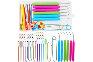 DEUDY 45 Pezzi Knitting Telaio Gancio, Gancio per Telaio a Maglia per Uncinetto, Gancio all'Uncinetto per Maglieria a Maglia con Aghi da Cucito in Plastica per Lavorata a Maglia